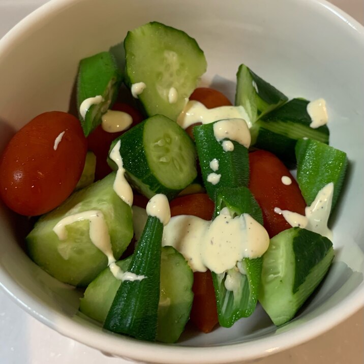 アイコトマトと夏野菜のサラダ